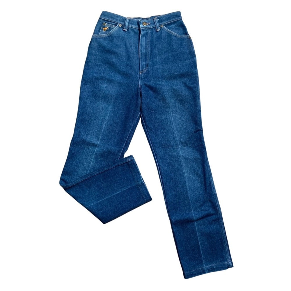 Vintage USA Made Wranglers High Rise Straight Dark Wash Jeans